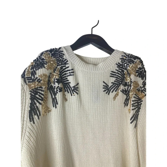 Lane bryant sequin shoulder cream knit dolman sleeve sweater sz 22/24 - Picture 9 of 16